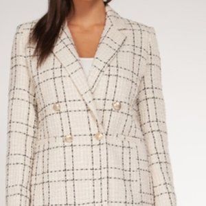 Black Tape Ivory Black Check Blazer
